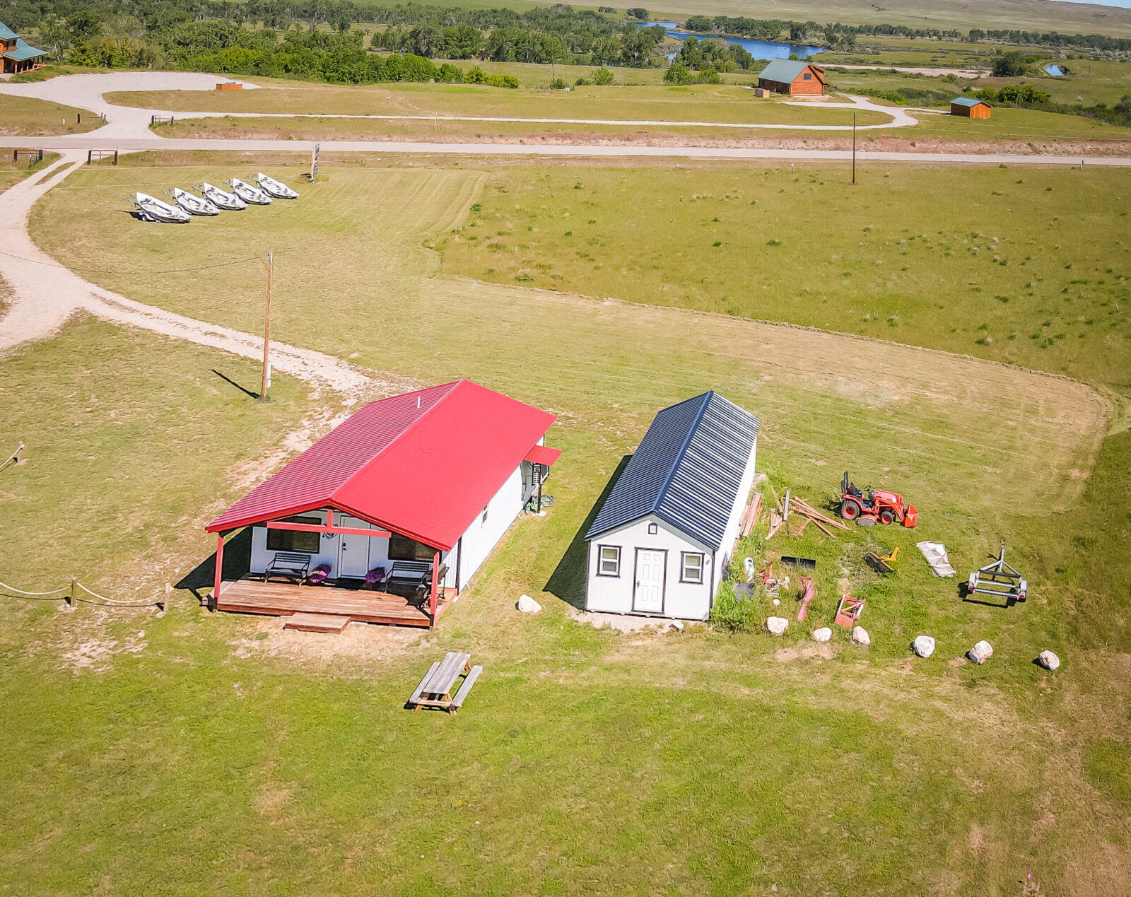 aerial view of the cabin